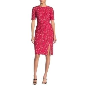 Taylor 1823M - Jewel Neck Short Sleeved Fitted Knee Length Dress 💕